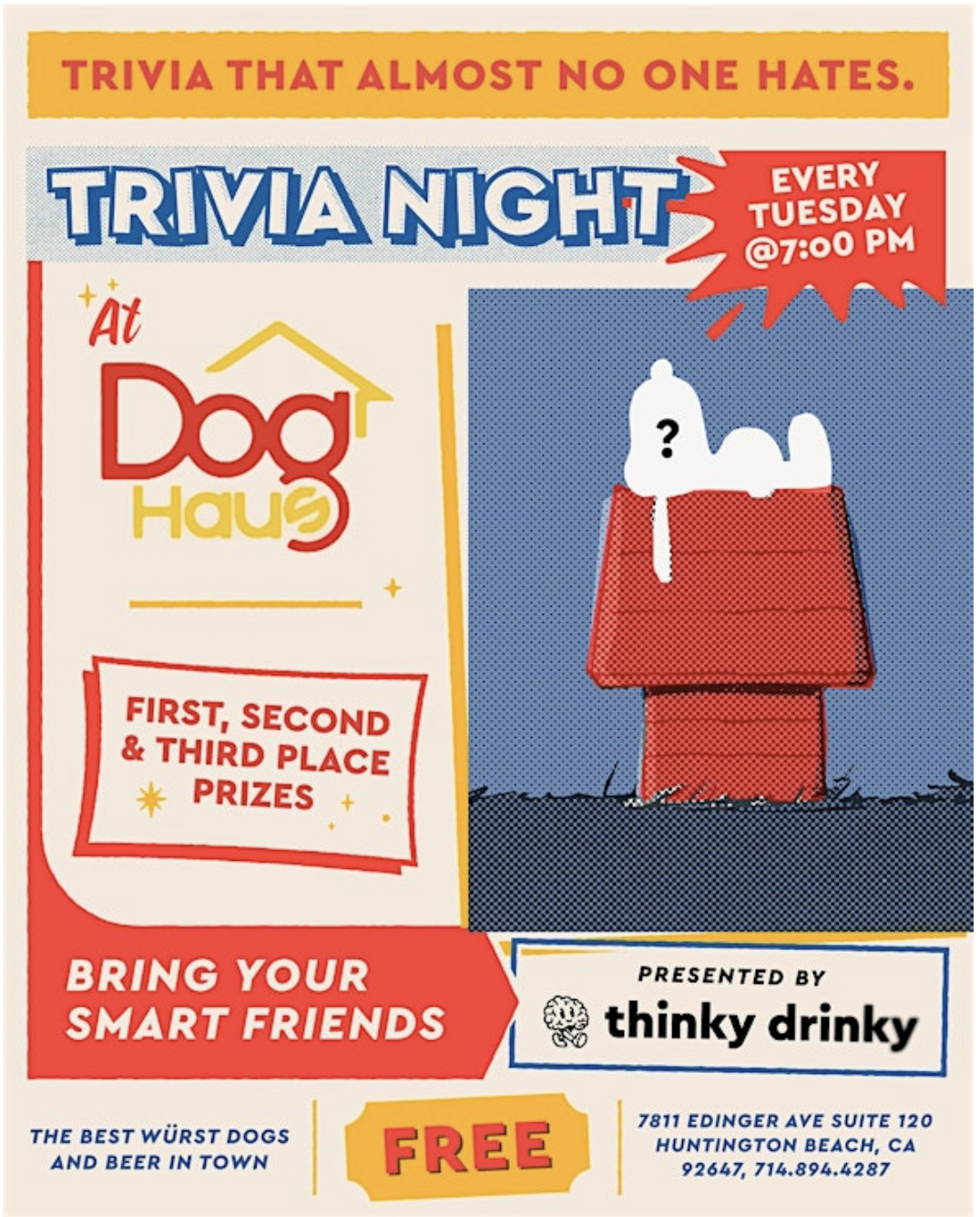 Free Trivia Tuesdays at Dog Haus Biergarten Bella Terra!